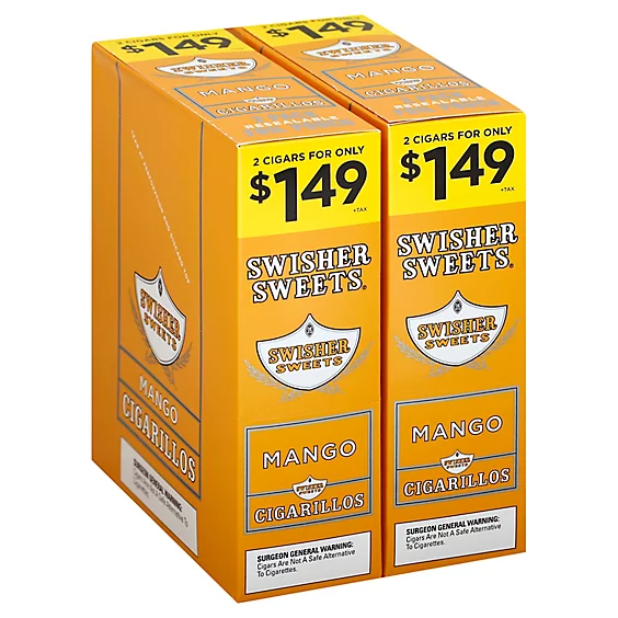 960319175-ECOM Swisher Sweets Cigarillos 1.49 Pre Priced 30 Pouches of 2 Mango
