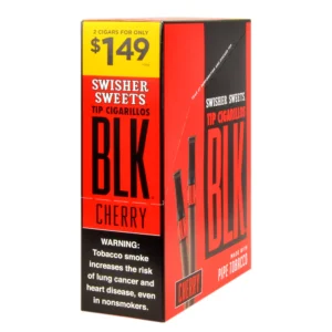 Swisher Sweets BLK Tip Cigarillos 2 for $1.49 Cherry 15 pouches of 2