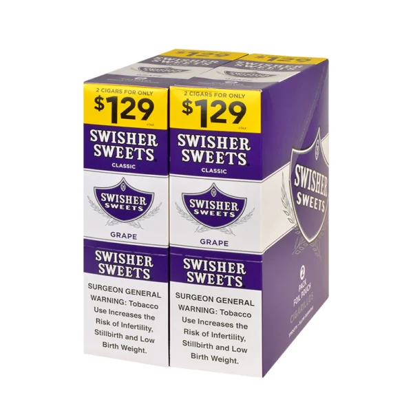 Swisher Sweets Cigarillos 30 Packs of 2 Cigars Grape, $1.29