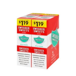 Swisher Sweets Cigarillos $1.19 Pre Priced 30 Packs of 2 Cigars Wild Rush