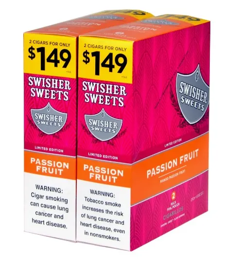 Swisher Sweets Cigarillos 1.49 Pre Priced 30 Pouches of 2 Passion Fruit