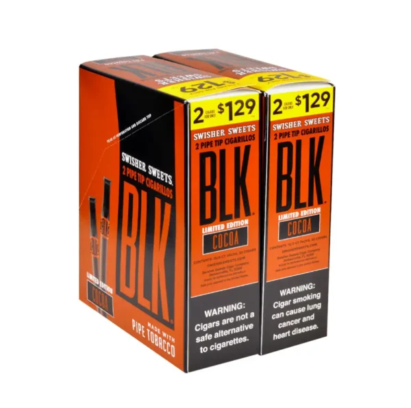 swisher-sweets-blk-cocoa-tip-cigarillos-1-29-pre-priced-30-packs-of-2-550 Swisher Sweets BLK Tip Cigarillos $1.29 Cocoa 30 pouches of 2
