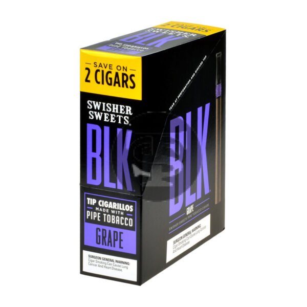 Swisher Sweets BLK Tip Cigarillos 15 pouches of 2 Grape