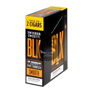 Swisher Sweets BLK Tip Cigarillos 15 pouches of 2 Smooth