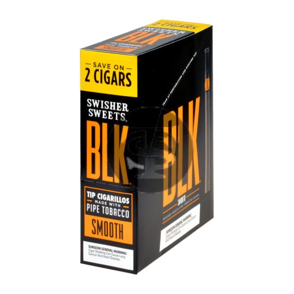 Swisher Sweets BLK Tip Cigarillos 15 pouches of 2 Smooth