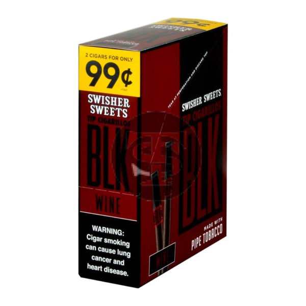 Swisher Sweets BLK Tip Cigarillos Pre Priced 2 For 99c 15 pouches of 2 Wine