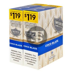 Swisher Sweets Cigarillos $1.19 Pre Priced 30 Packs of 2 Cigars Coco Blaze