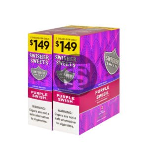 Swisher Sweets Cigarillos 1.49 Pre Priced 30 Packs of 2 Cigars Purple Swish