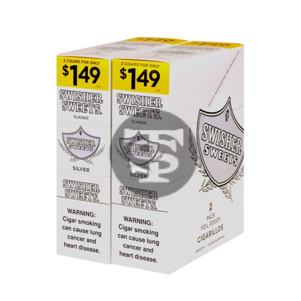 Swisher Sweets Cigarillos 1.49 Pre Priced 30 Packs of 2 Cigars Silver