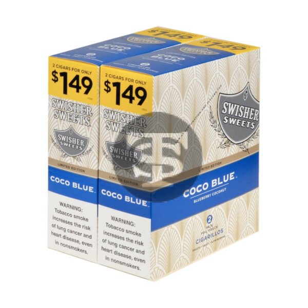 Swisher Sweets Cigarillos 1.49 Pre Priced 30 Pouches of 2 Coco blue