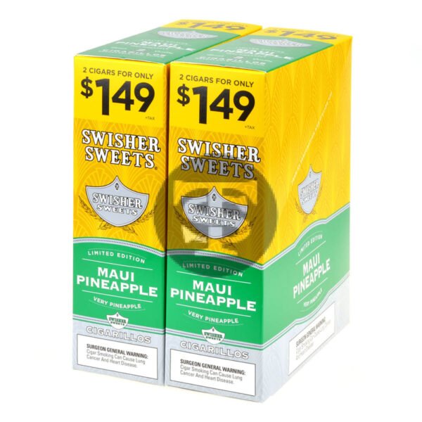 Swisher Sweets Cigarillos 1.49 Pre Priced 30 Pouches of 2 Maui Pineapple