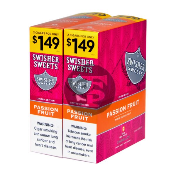 Swisher Sweets Cigarillos 1.49 Pre Priced 30 Pouches of 2 Passion Fruit