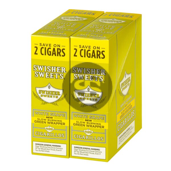 Swisher Sweets Cigarillos 30 Packs of 2 Cigars White Grape