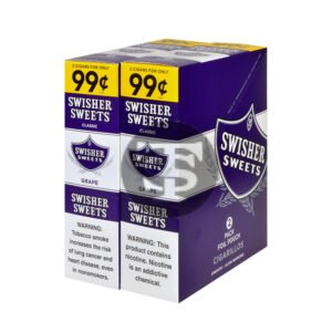 Swisher Sweets Cigarillos 99 Cent Pre Priced 30 Packs of 2 Cigars Grape