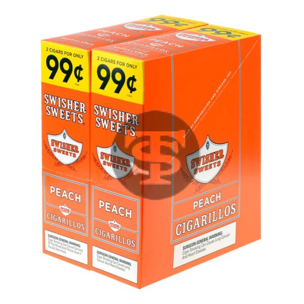 Swisher Sweets Cigarillos 99 Cent Pre Priced 30 Packs of 2 Cigars Peach