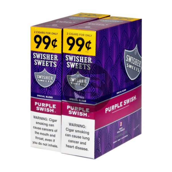 Swisher Sweets Cigarillos 99 Cent Pre Priced 30 Packs of 2 Cigars Purple Swish