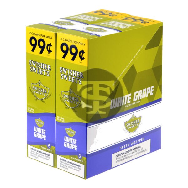 Swisher Sweets Cigarillos 99 Cent Pre Priced 30 Packs of 2 Cigars White Grape