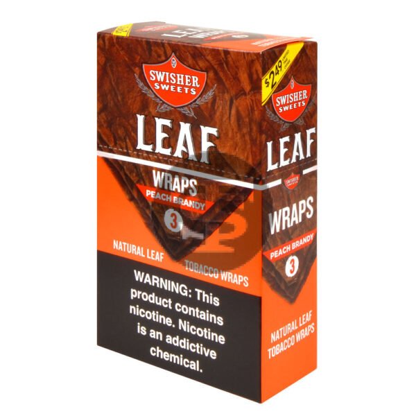 Swisher Sweets Leaf Wraps $2.49 Peach Brandy, 10 packs of 3