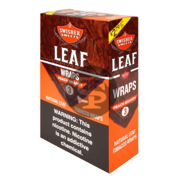 Swisher Sweets Leaf Wraps $2.79 Peach Brandy, 10 packs of 3