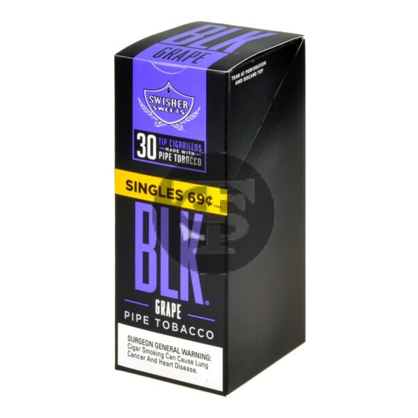 Swisher Sweets Tip Cigarillos BLK Pre Priced 69¢ Pack of 30 Cigars Grape