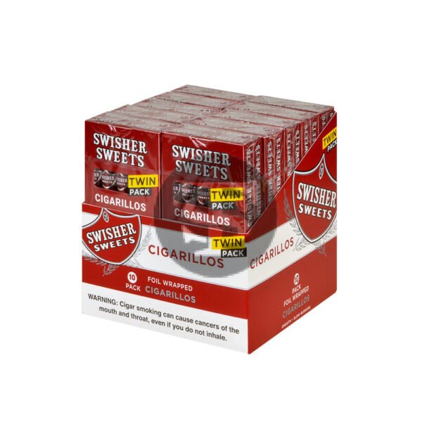 Swisher Sweets Twin Cigarillos 10 Packs of 10 Cigars, 100ct Regular