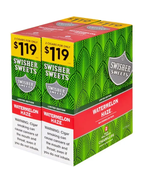 swisher watermelon haze Swisher Sweets Cigarillos $1.19 Pre Priced 30 Packs of 2 Cigars Watermelon Haze